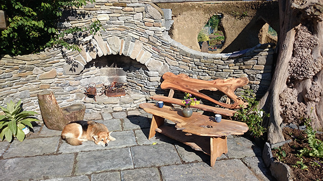 outdoor fireplace